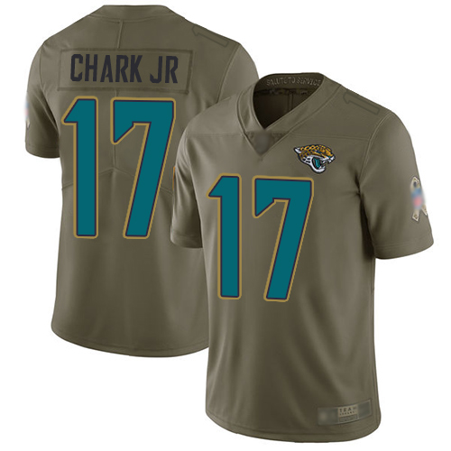 Men Nike Jacksonville Jaguars #17 DJ Chark Jr Olive  Stitched NFL Limited 2017 Salute To Service Jersey